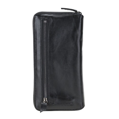 Samsung S20 Series Rustic Black Genuine Leather Magnetic Detachable Zippered shops Pouch Wallet Cover Case with Cash and Credit Card Holders
