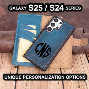Leather Galaxy S25/S24 Wallet Case: Magnetic Detachable Cover, Wireless Charge