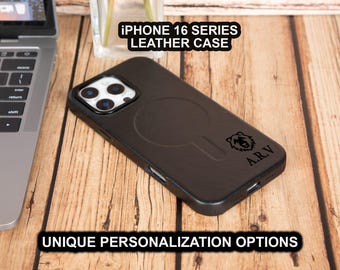 Personalisierte iPhone 16 Pro Max Lederhülle MagSafe