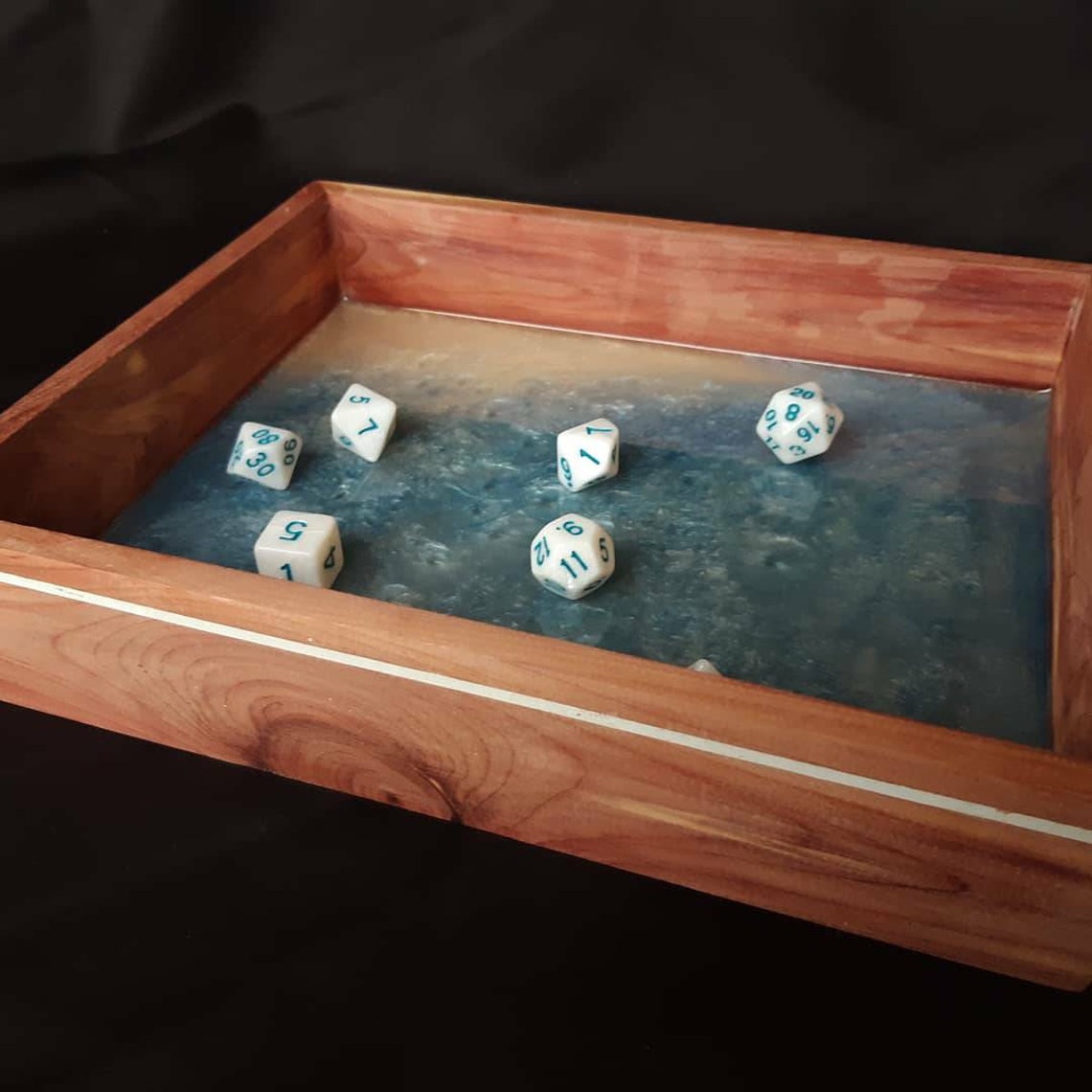 Dice Box With Resin Bottom for Any Dice Rolling Purpose. Etsy