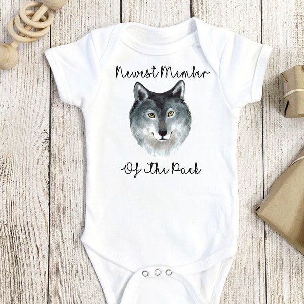 Wolf Onesie®, Wolfpack Onesie®, Newest Member To The Pack Onesie®, Baby Shower Gift, Pregnancy Announcement, Wolf Baby Gift, Wolf Baby