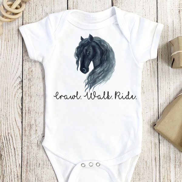 Horse Onesie®, Equestrian Onesie®, Horse Onesies®, Farm Baby Clothes,  Personalized Horse Baby Gift, Cute Horse Onesies®, Horse Baby Gift
