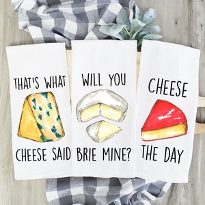 Cheese Gift, Cheese Dish Towels, Funny Cheese Gift, Cute Cheese Gift, Kitchen Cheese Decor, Wine Gift, Wine Towel, Cheese Lover Gift