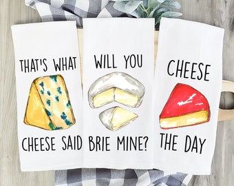 Cheese Gift, Cheese Dish Towels, Funny Cheese Gift, Cute Cheese Gift, Kitchen Cheese Decor, Wine Gift, Wine Towel, Cheese Lover Gift