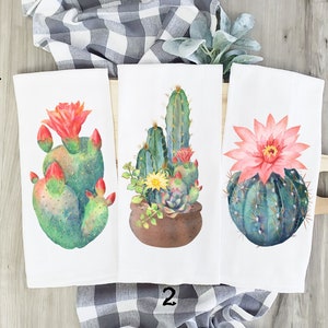 Cactus Tea Towels, Cactus Kitchen Towels, Cactus Gift, Cactus Dish Towels, Cactus Bathroom Towels, Housewarming Gift, Cactus Kitchen Decor