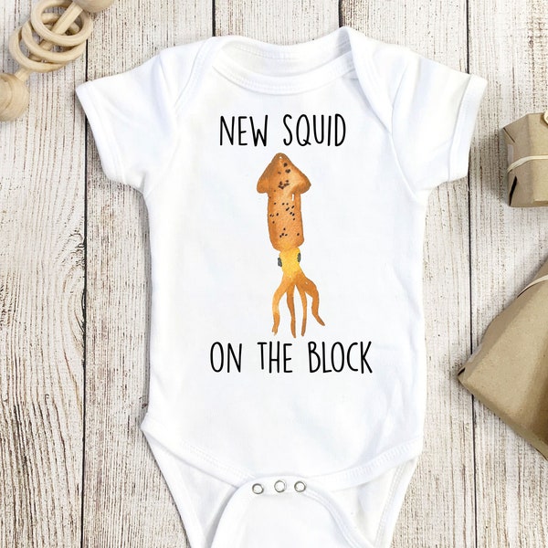 Squid Onesie®, Squid Baby Gift, Octopus Onesie®, Ocean Onesie®, Ocean Baby Gift, Octopus Baby Gift, Cute Baby Onesie®, Funny Baby Onesie®