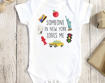 New York Onesie®, New York Baby Gift, NY Onesie®, NY Baby Gift, Someone In New York Loves Me Onesie®, Someone In New York Loves Me Shirt