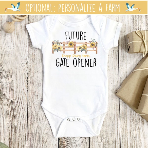 Future Gate Opener Onesie®, Farm Onesie®, Farm Baby Gift, Rural Onesie®, Country Onesie®, Country Baby Gift, Ranch Onesie®, Ranch Baby Gift