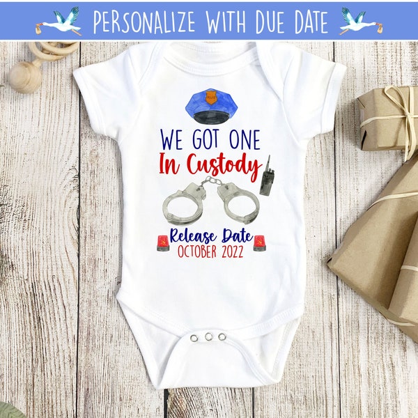 Police Baby Announcement, LEO Baby Announcement, Police Officer Baby Reveal, Police Baby Reveal, Police Onesie®, Police Officer Onesie®