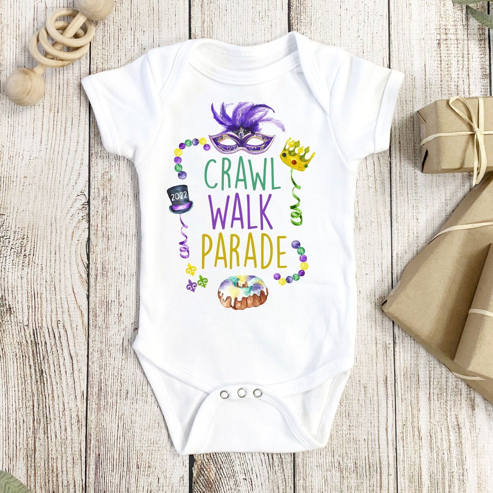 Baby mardi sale gras onesie