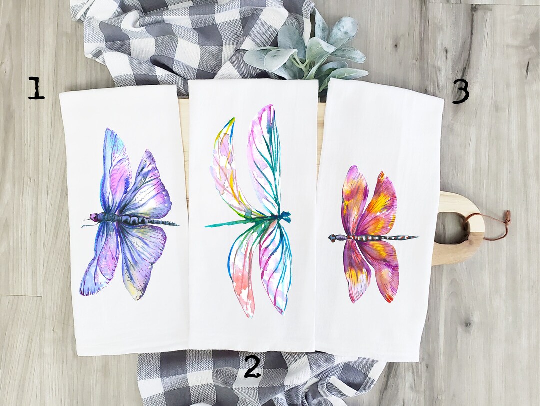 Dragonfly Tea Towels, Dragonfly Kitchen Towels, Dragonfly Gift