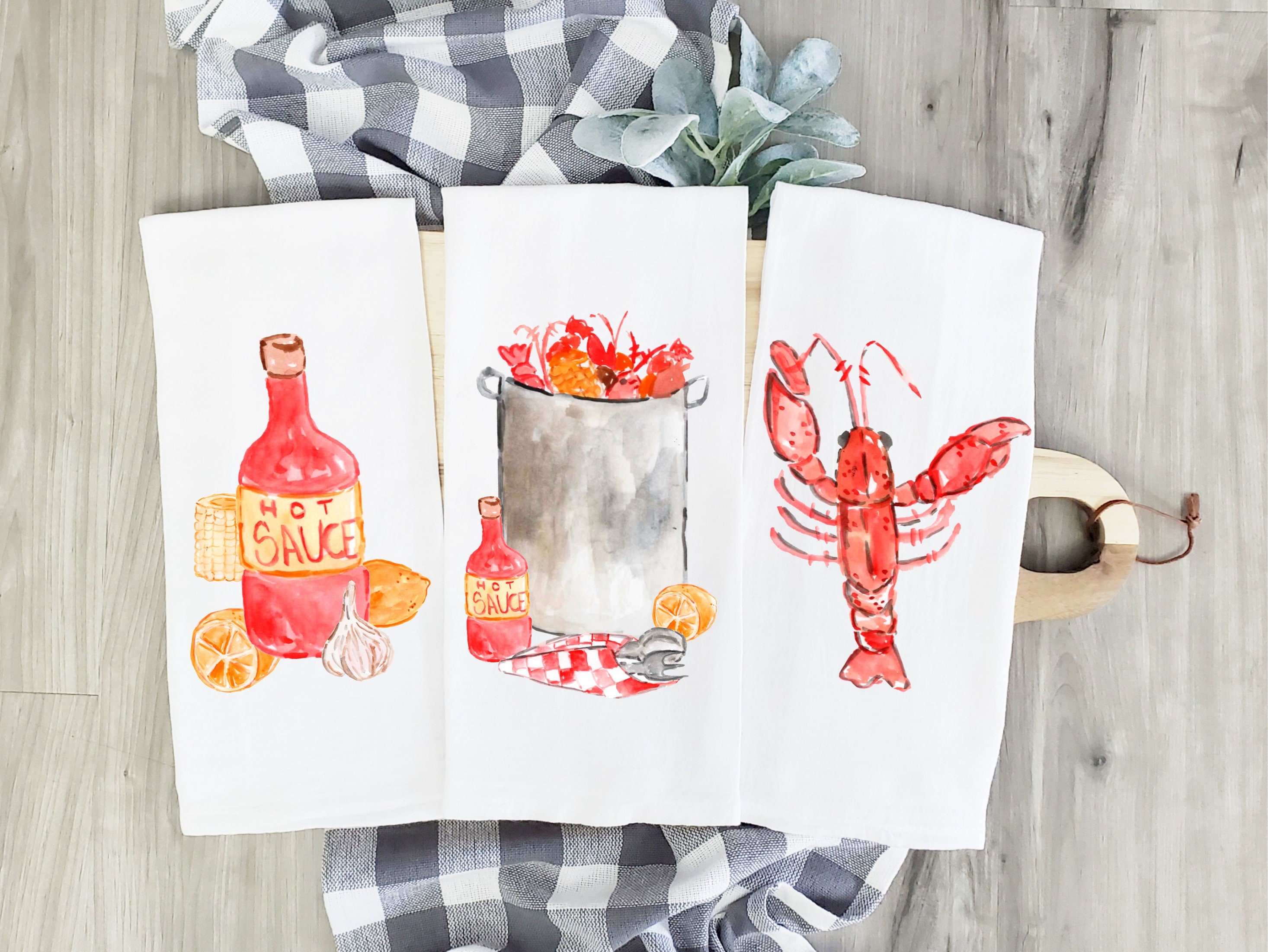 Cajun Towel, Housewarming Gift, Crawfish Tea Towel