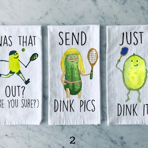 Pickleball Towel | Pickleball Decor | Dish Towel | Embroidered Towel | Pickleball Team Gifts | Pickleball Group GiftPickle Ball Tea Towels