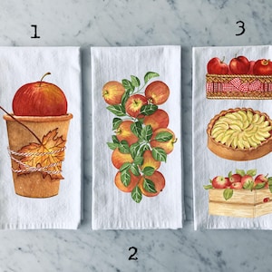 apple tea towel, housewarming gift, hostess gift, apples, apple, kitchen decor, dish towel, apple towel, tea towels, teacher gift, fall tea