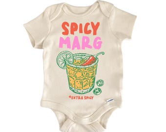 Spicy Marg Margarita Cocktail Onesie® - Cute Funny Clothes Newborn Infant Baby Shower Bodysuit Romper Personalized Outfit
