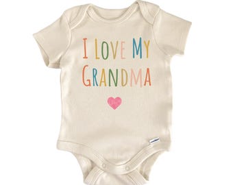 Body de algodón para recién nacido "I Love My Grandma"® Regalo para baby shower