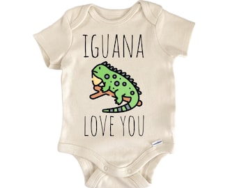 Iguana Reptile Lizard Onesie® - Leuke grappige kleding pasgeboren baby babyshower romper romper gepersonaliseerde outfit