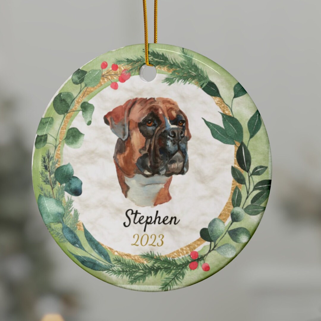 Boxer Dog Ornament, Boxer Ornament, Christmas Ornament, Dog Ornament