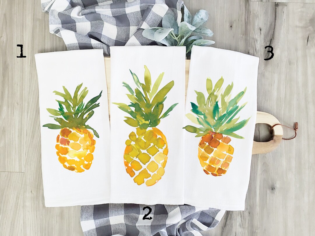 Pineapple Tea Towels, Pineapple Kitchen Towels, Pineapple Gift