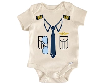 Pilot Copilot Airplane Baby Onesie® Newborn Cotton Bodysuit Baby Shower Gift