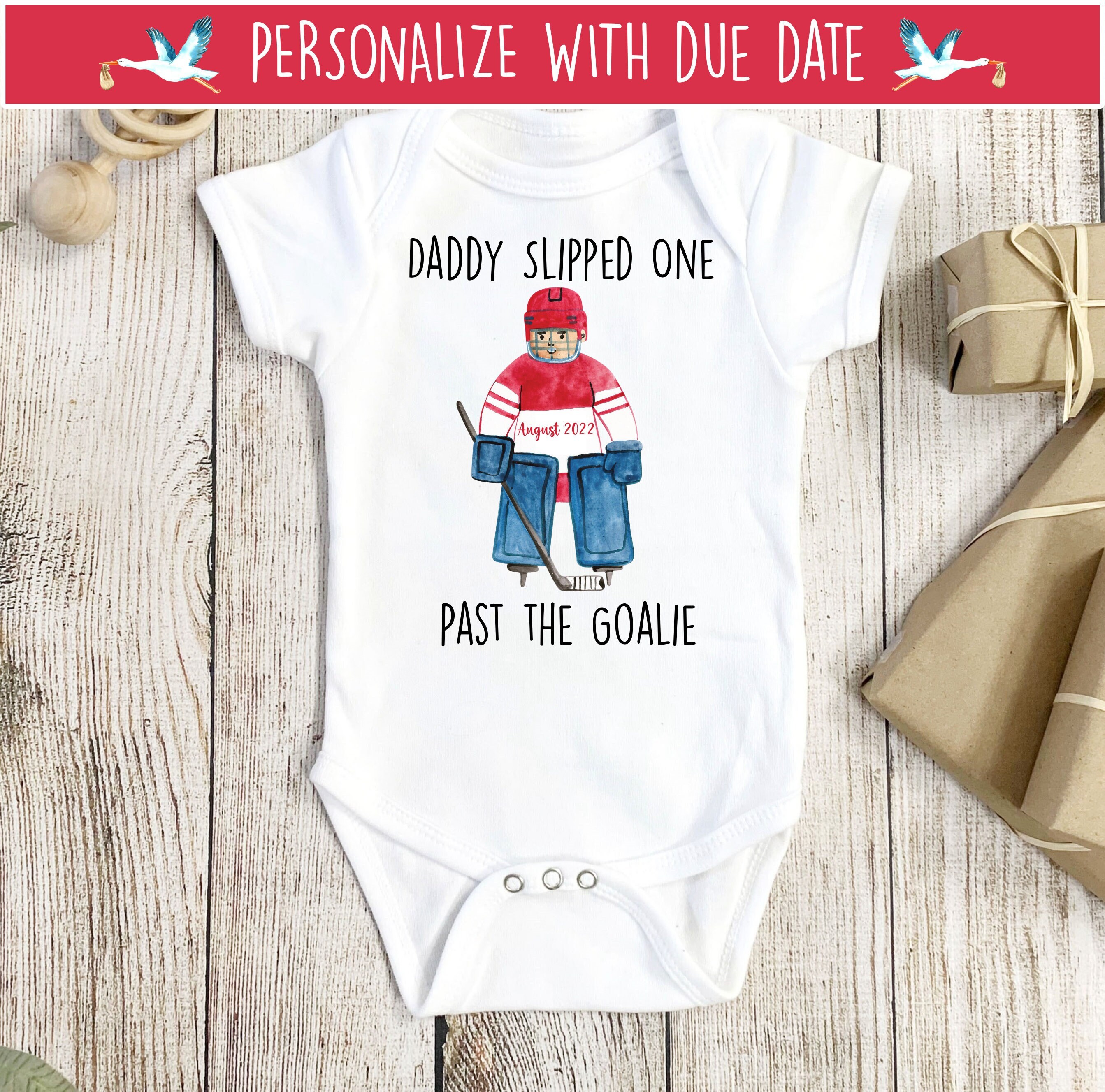 Watching the Game with Daddy Unisex Baby Game Day Onesie®, Hockey Fan  Gender Reveal Gift Idea