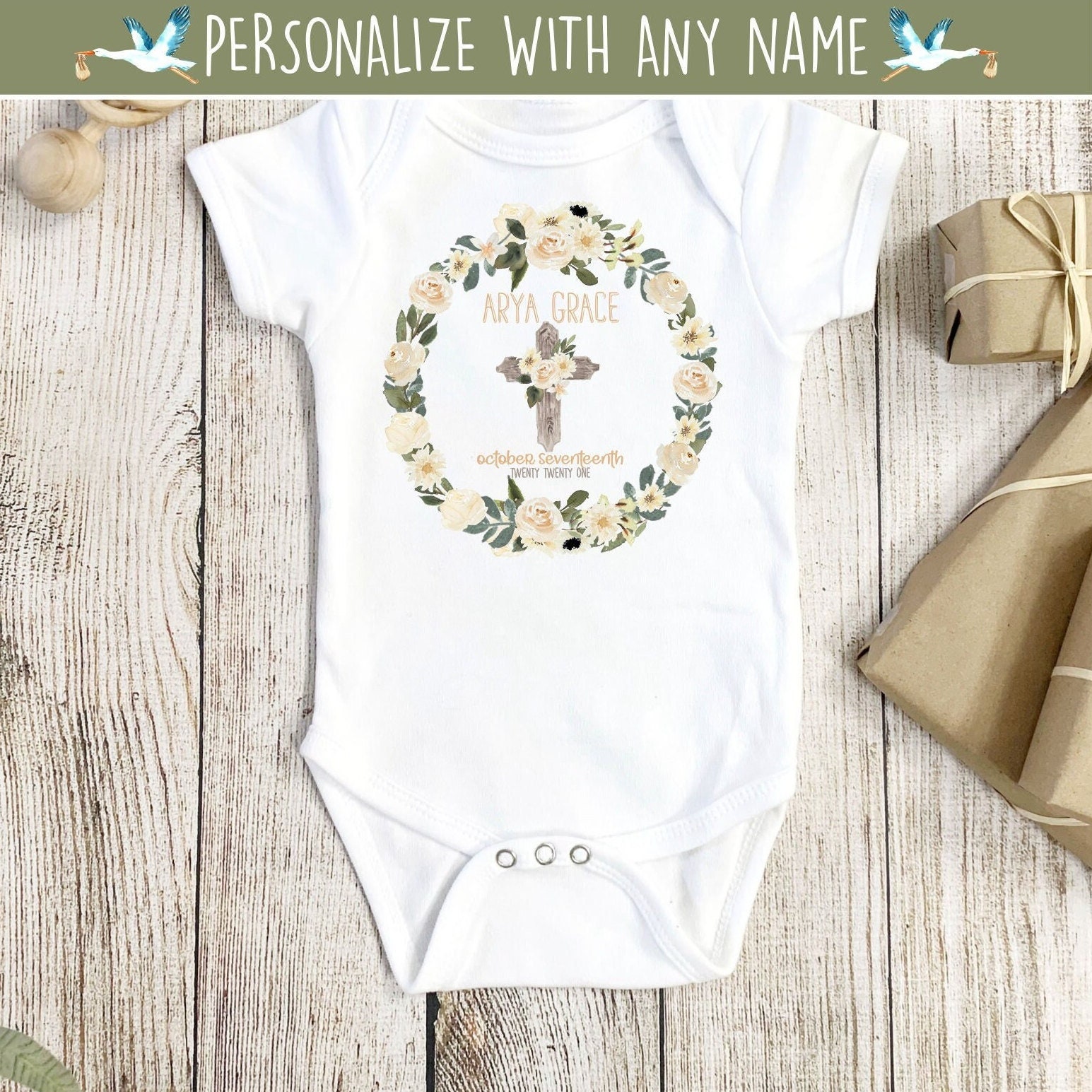 Baptism Onesie® Christian Onesie® Cross Onesie® Jesus Etsy