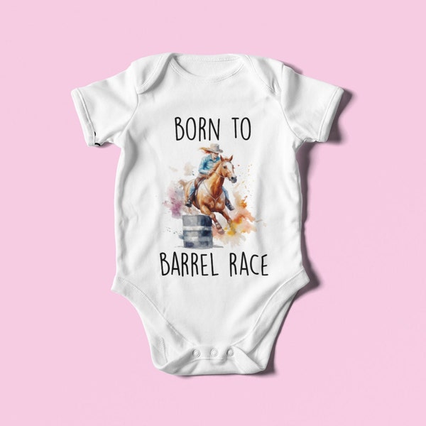 barn farm ranch, barrel racer, future barrel racer, barrel racer onesie®, baby shower gift, baby announcement, funny baby