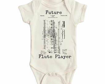Flute Patent Baby Onesie® Newborn Cotton Bodysuit Baby Shower Gift