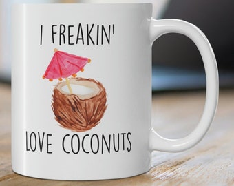 Coconut Mug, Coconut Gift, Tropical Mug, Tropical Gift, Coconut Lover Gift, Funny Coconut Gift, Cute Coconut Gift, Coconut Gifts