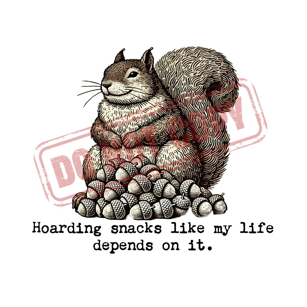 Squirrel Snack Snacks Animal - Retro Vintage Clipart Png Instant Download Funny Cute Sarcastic Sublimation