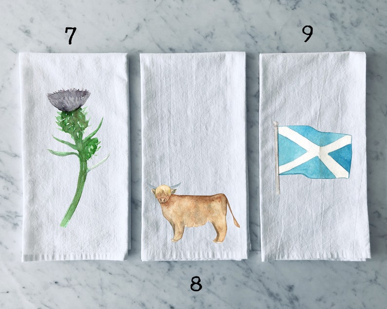 paño de cocina, paño de cocina escocés, Escocia, regalo escocés, regalo de inauguración de casa, escocés, regalo de Escocia, paño de cocina de Escocia imagen 3