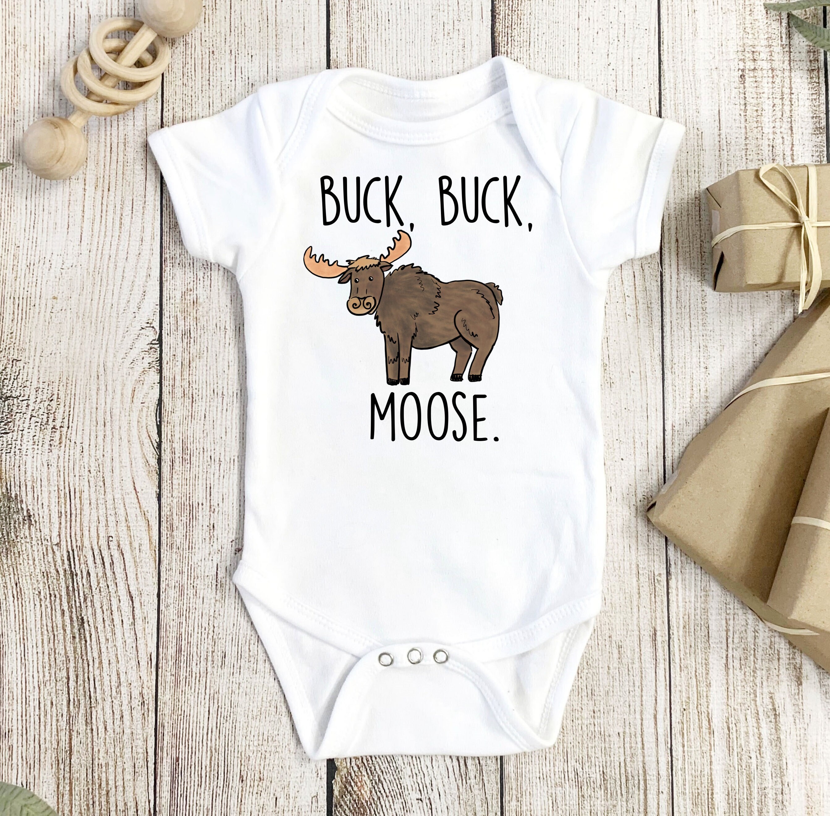 Moose Onesie Animal Onesie Moose Baby Gift Maine Onesie