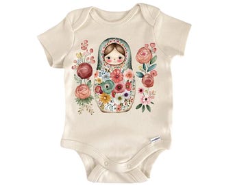 Nesting Doll Matryoshka Baby Onesie® Newborn Cotton Bodysuit Baby Shower Gift