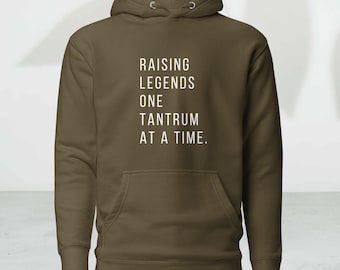Sweat à capuche Raising Legends, une crise à la fois - Sweat-shirt unisexe pour parents amusant, cadeau maman et papa