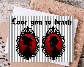 Wedding day, alternative wedding, skull card, alternative card, anniversary card, card for him, card for her, couples card, anniversary,