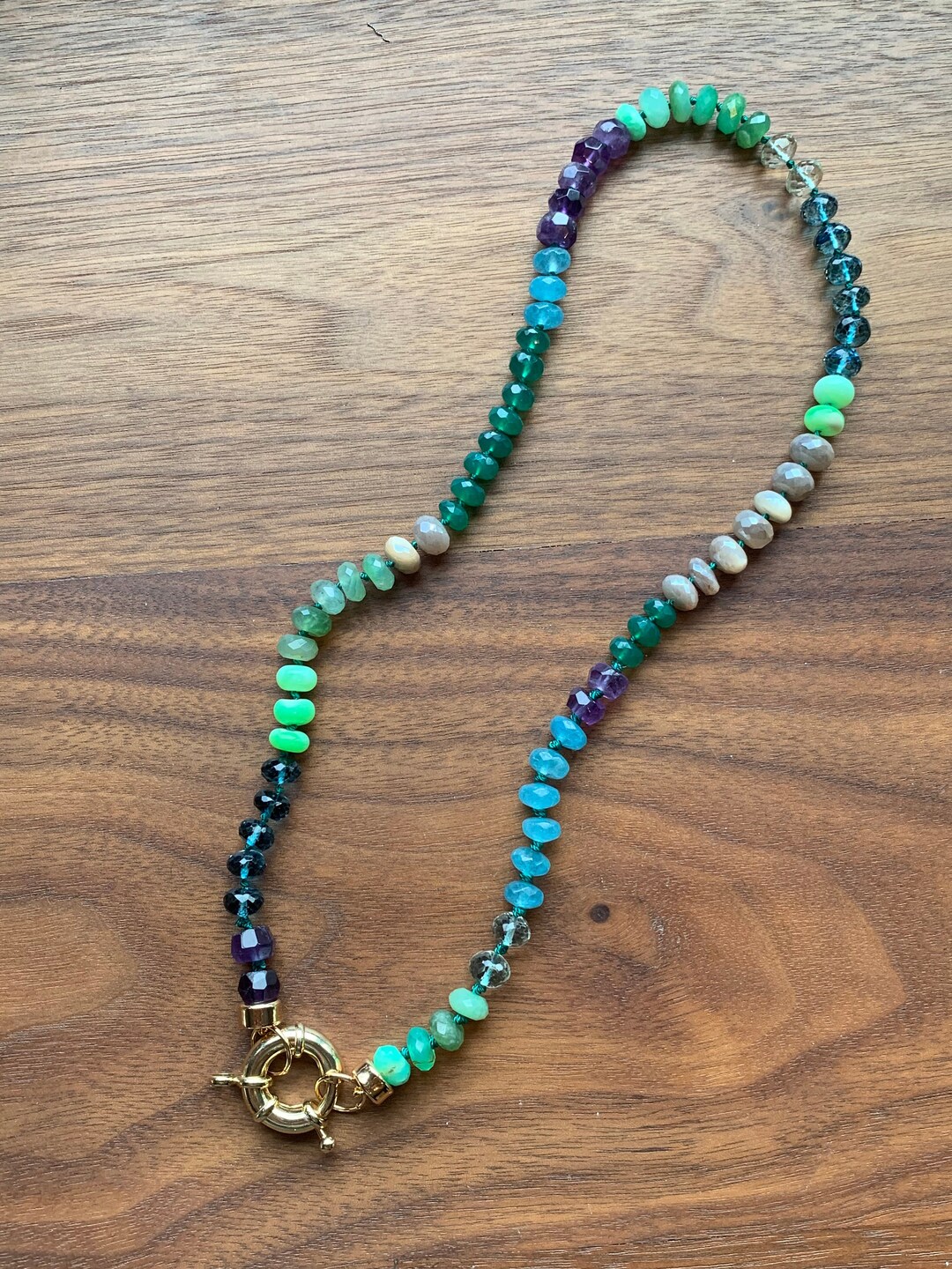 Juicy Candy Gemstone Necklace Knotted Gemstone Beaded Necklace Beaded