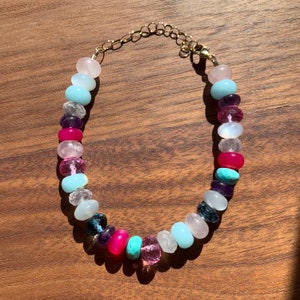 Juicy Gemstone Beaded Bracelet - beaded rainbow gemstone bracelet - rainbow gemstone jewelry