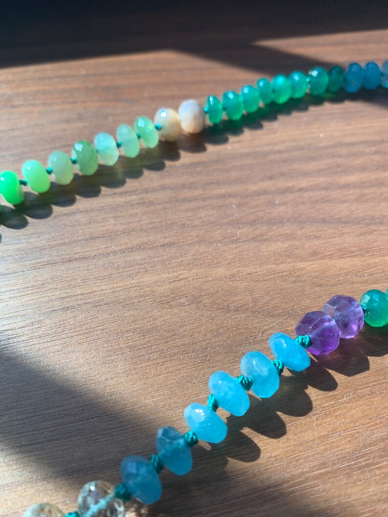 Juicy Candy Gemstone Necklace Knotted Gemstone Beaded Necklace Beaded