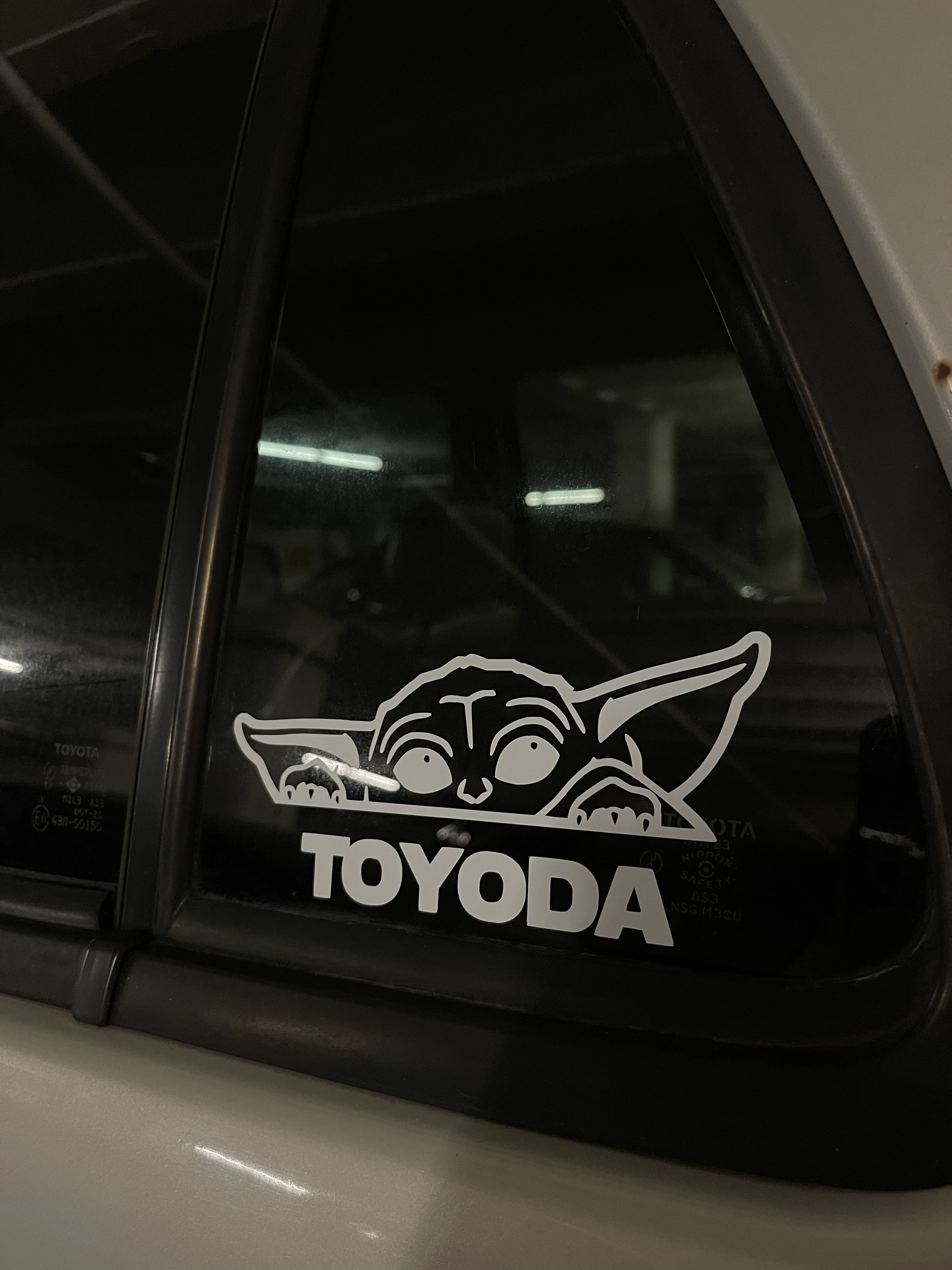 Baby Yoda Car Sticker Toyota Car Sticker Toyoda Car Decal Etsy