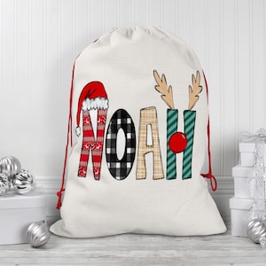 Personalized Santa Sack, Christmas Gift Bag, Christmas Santa Sack, Christmas Toy Bag, Personalized Christmas Gift Bag Sack, Christmas Gift