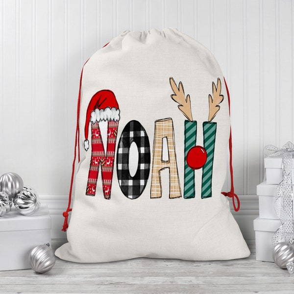 Personalized Santa Sack, Christmas Gift Bag, Christmas Santa Sack, Christmas Toy Bag, Personalized Christmas Gift Bag Sack, Christmas Gift