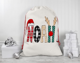 Personalized Santa Sack, Christmas Gift Bag, Christmas Santa Sack, Christmas Toy Bag, Personalized Christmas Gift Bag Sack, Christmas Gift