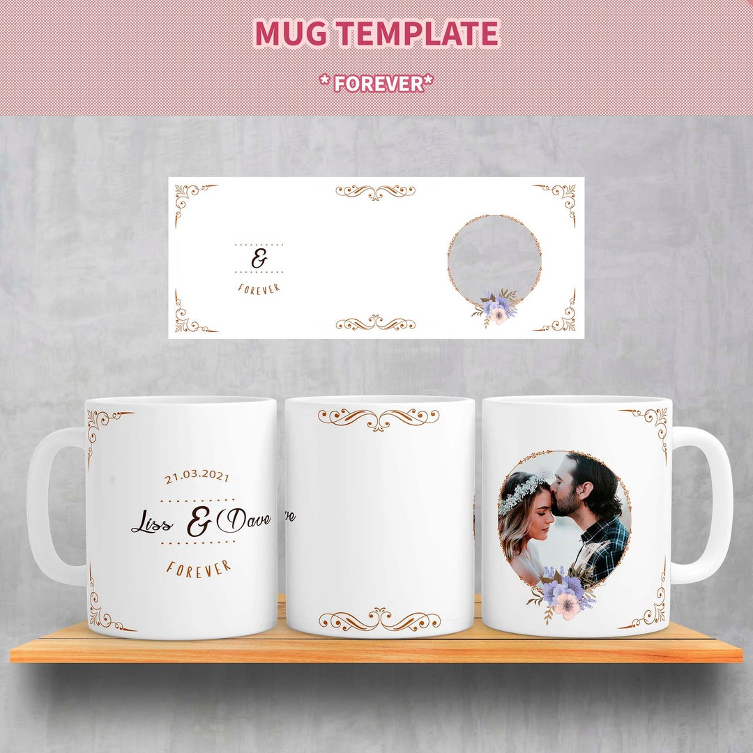 Mug Template Personalized Married, Wedding Digital Mug Template