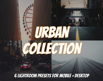6 Desktop & Mobile LIGHTROOM Presets, Urban Collection, Night Filters, Mobile Presets, Desktop Preset, Instagram Filters Presets