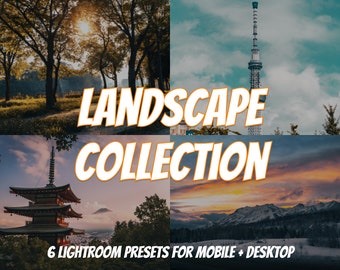 6 Desktop & Mobile LIGHTROOM Presets, Landscape Collection, Night Filters, Mobile Presets, Desktop Preset, Instagram Filters Presets