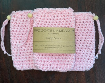 100% Cotton Soap Saver Light Pink Eco Friendly Biodegradable 240