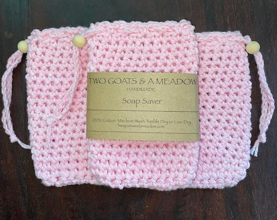 100% Cotton Soap Saver Light Pink Eco Friendly Biodegradable 240