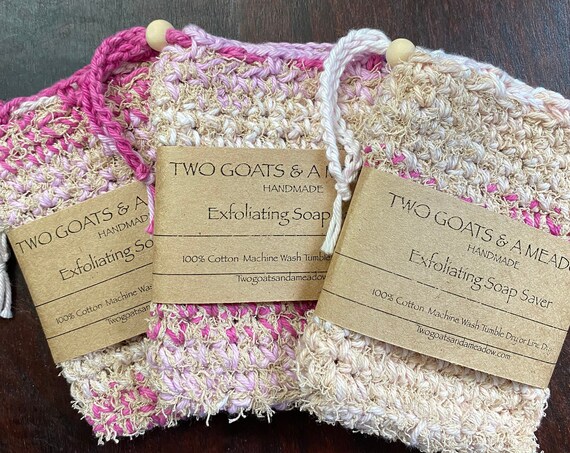 100% Cotton Exfoliating Soap Saver All Natural Eco Friendly Biodegradable 238