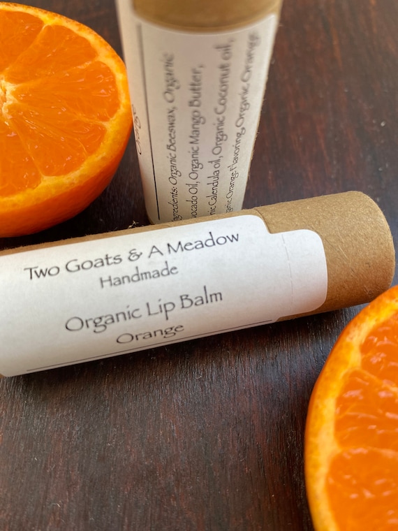 Organic Orange Lip Balm Chapstick Eco Friendly All Natural
