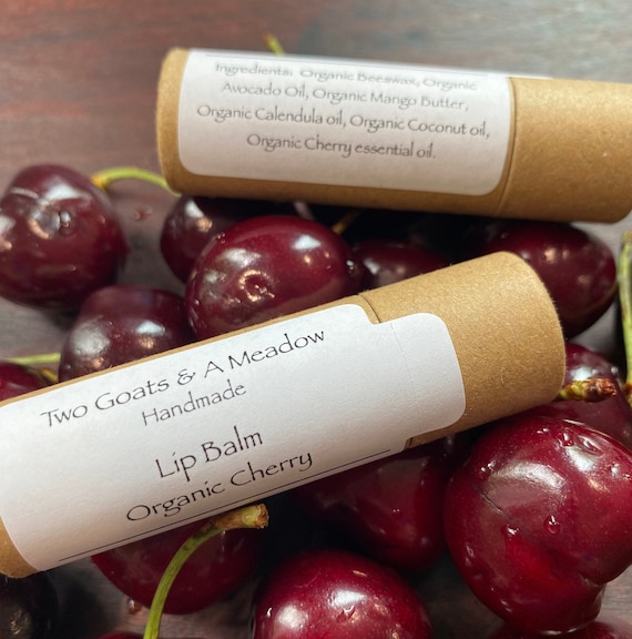 Organic Cherry Lip Balm Chapstick Eco Friendly All Natural